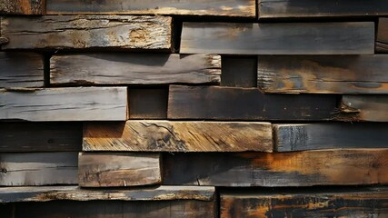 Stacked weathered wood planks - Powered by Adobe