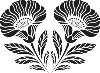 Elegant Black and White Floral Design for Decorative Use