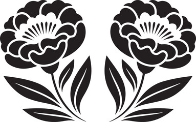 Elegant Black and White Floral Design for Decorative Use