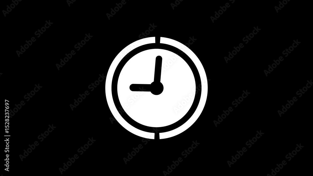 Poster clock icon isolated . stopwatch timer icon isolated. analog clock icon animation .