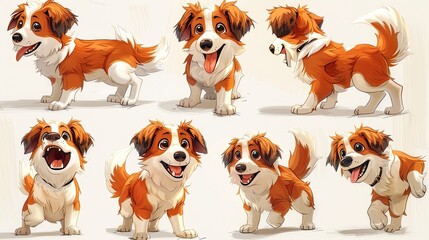 Cartoon dog character poses