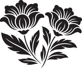 Elegant Black and White Floral Design for Decorative Use