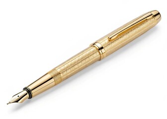 Naklejka premium Minimalist Luxury Gold Pen on White Background – 8K Studio Product Shot 