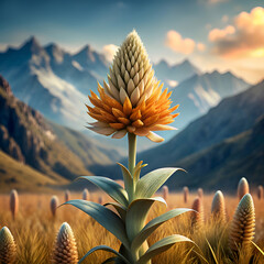 Stunning mountain flower in a field.