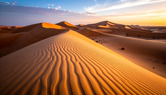 Desert Sunset Dunes Landscape. - Powered by Adobe