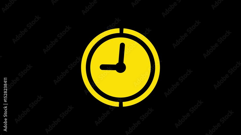 Poster clock icon isolated . stopwatch timer icon isolated. analog clock icon animation .
