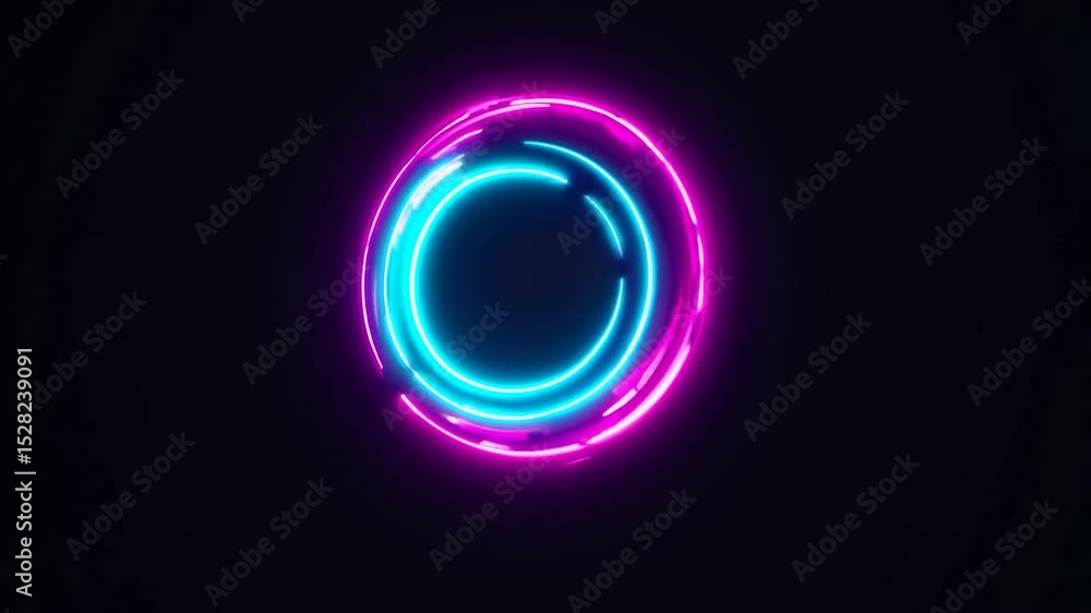 Aufkleber luminous circle composing with bright central flash and lens flare, rotating dynamically and transit