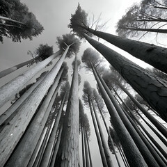 Towering trees reach for the sky.