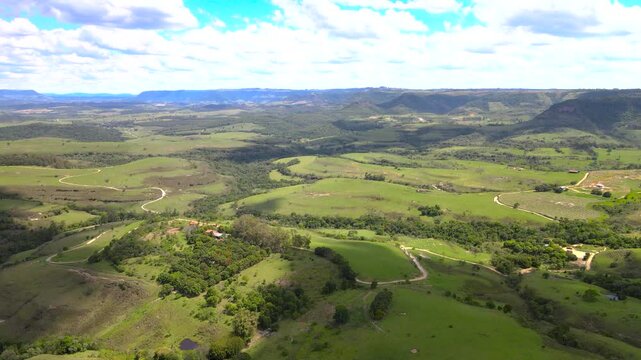 landscape with green hills