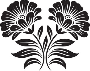 Elegant Black and White Floral Design for Decorative Use