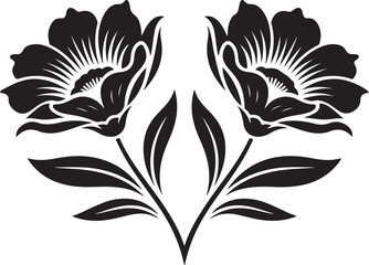 Elegant Black and White Floral Design