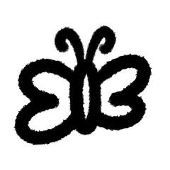 butterfly png cartoon handwrite design cute decoration handwrite art and clipart outline element