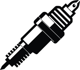 Spark Plug Vector Art, Crossed Spark Plug Mechanic Icon