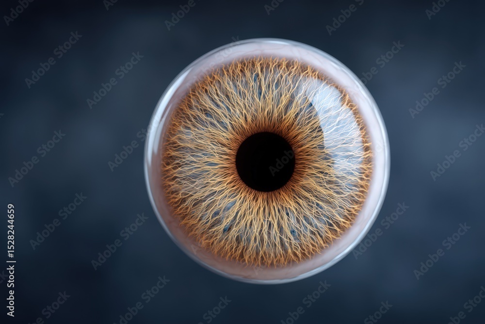 Poster magnificent close-up view of a human eye showcasing intricate textures and patterns of the iris high