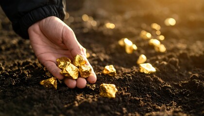 Hand Picking Gold Nuggets.