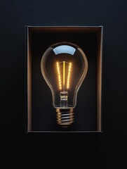 Light bulb in box creative idea concept innovation inspiration and imagination concept art