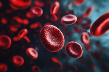Macro view of red blood cells highlighting their role in pandemic risk assessment and health monitoring, Macro streaming red blood cells , pandemic risk background