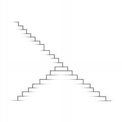 Straight Staircase Silhouette Creates a Simple Linear Design Element