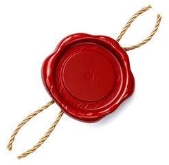 Red Wax Seal with Twine Cord on Parchment