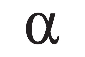 Alpha Sign silhouette vector with white background