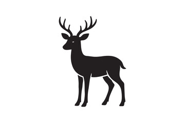 Fototapeta premium Calm Deer icon silhouette vector with white background