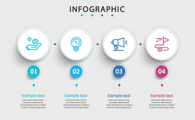Vector infographic template with 4 options or steps	
