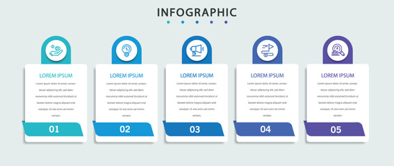 Infographic template with 5 options or steps	
