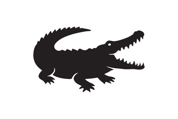 Crocodile Bite silhouette vector with white background