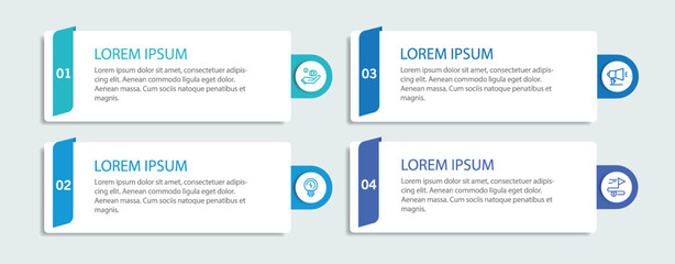 Vector infographic template with 4 options or steps	
