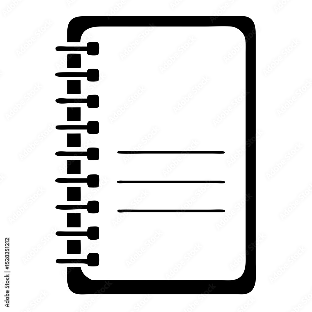 Poster spiral notebook mockup with blank pages for notes and ideas. simple spiral bound notebook design per