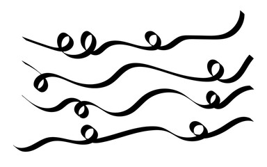 Abstract Black Swirls Elegant Wave Lines Design Background Vector Illustration Artistic Graphic Modern Style Simple Minimalist Swirly Pattern Dynamic Flowing Curves Decorative Element Beautiful Hand  