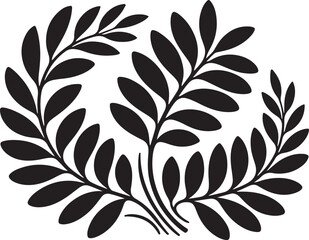 Ornate Black and White Floral Wreath Design