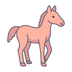 Cute icon of a standing horse with a friendly expression