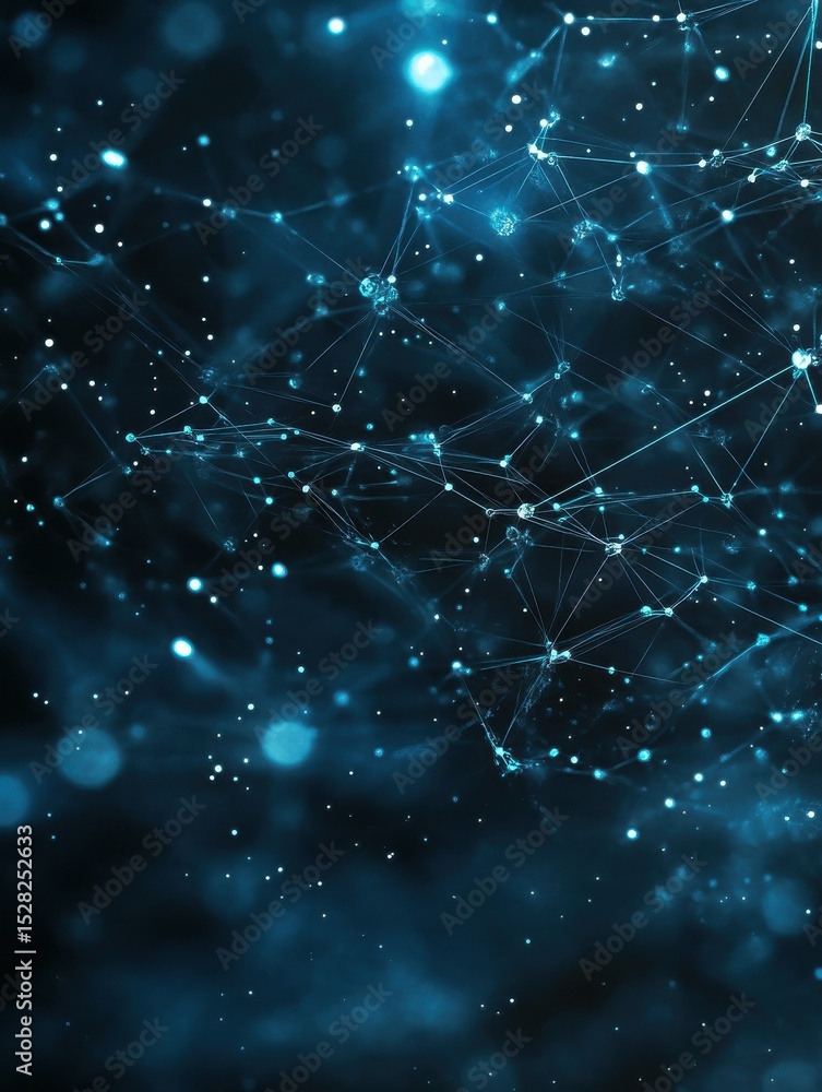 Aufkleber abstract design featuring a network of connected dots and structures representing global technology 