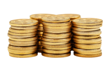 Pile of gold coins stacked on top of each other