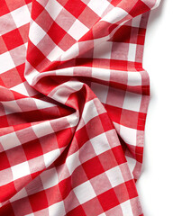 Fototapeta premium Red and White Checkered Gingham Picnic Tablecloth