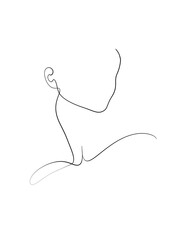 A portrait of a woman in One Line Drawing – Printable Wall Art – Minimalist Modern Wall Art
