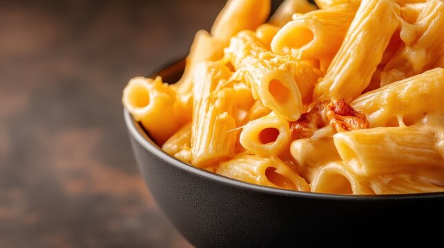 A mouthwatering bowl of creamy pasta oozing with cheesy goodness, inviting food lovers to indulge in this classic comfort meal that everyone enjoys sharing and savoring.