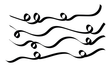Abstract Black Swirls Elegant Wave Lines Design Background Vector Illustration Artistic Graphic Modern Style Simple Minimalist Swirly Pattern Dynamic Flowing Curves Decorative Element Beautiful Hand  