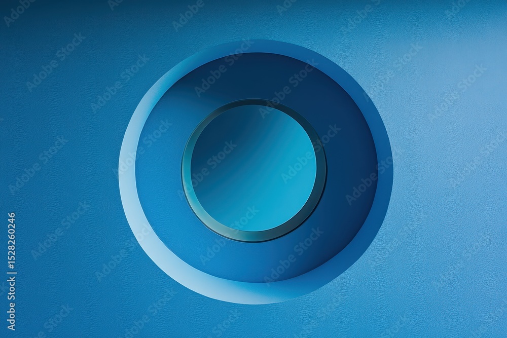 Poster loading circle graphic in shades of blue representing a digital interface or progress indication, bl