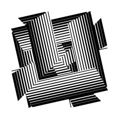 Основные RGB op art creative pattern, modern black and white background, vector sign, symbol, design element