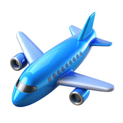 3d cartoon airplane model isolated on transparent background