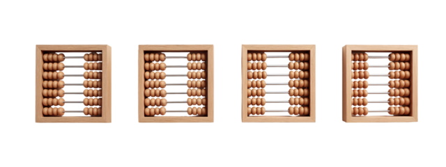 A set of three wooden abacus