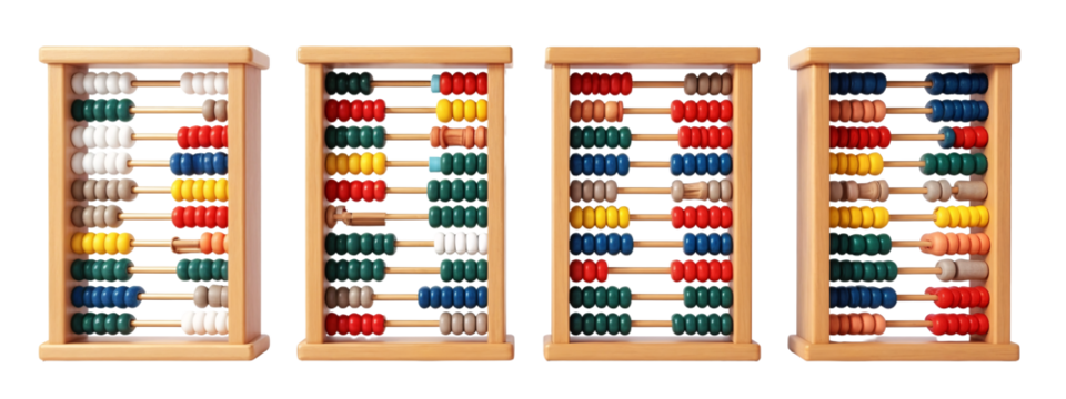 A set of three wooden abacus