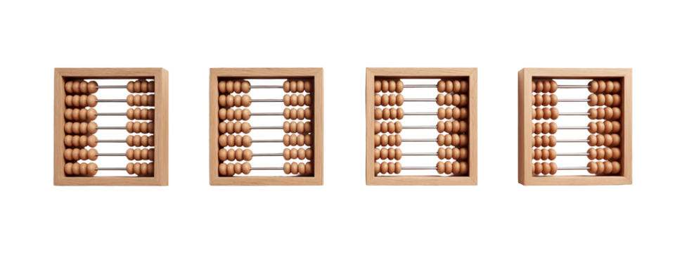 A set of three wooden abacus