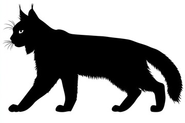 Obraz premium Black silhouette of a lynx.