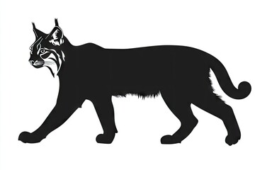 Obraz premium Silhouette of a bobcat in profile view.