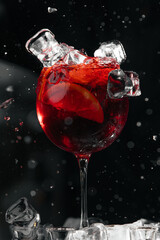 Splash of Red – Refreshing Cocktail with Ice