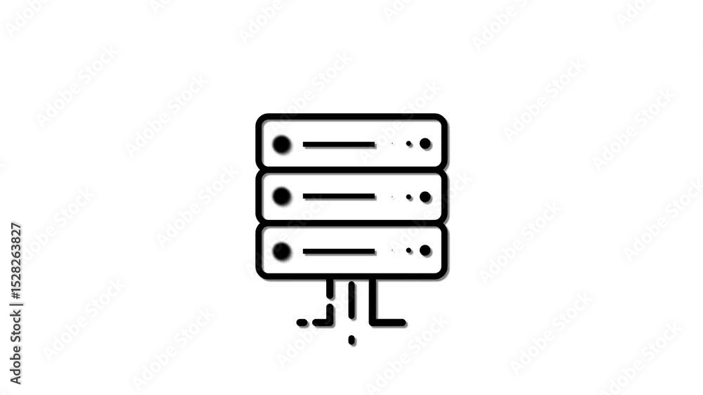 Poster data base server icon isolated . data protection glyph style high quality server icon isolated .
