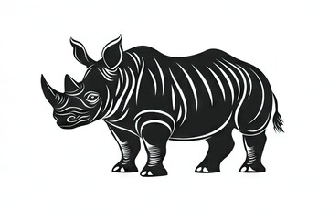 Obraz premium Detailed illustration of a rhinoceros.